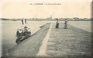 Le bac et la jetée de Pen-Bron — En face, le Croisic.