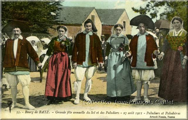 33.- Bourg de Batz.- Grande fête annuelle du Sel et des Paludiers - 27 août 1911 (couleur)