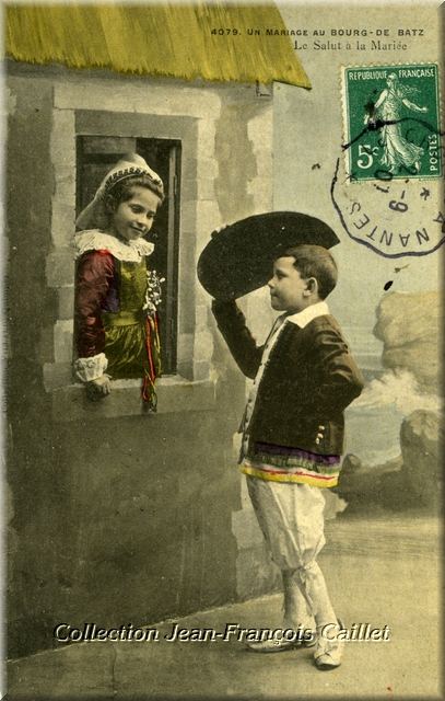 4079. Un Mariage au Bourg-de-Batz Le Salut à la Mariée (couleur)